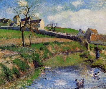  granja Pintura al %c3%b3leo - vista de una granja en osny 1883 Camille Pissarro